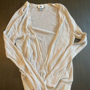 Lightweight tan cardigan, very soft and airy. Size Large